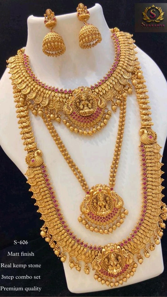 Srivalli Gold Plated Necklace Combo Designer Set