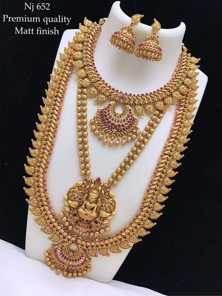 Gold Plated Srivalli Designed Combo Necklace Set