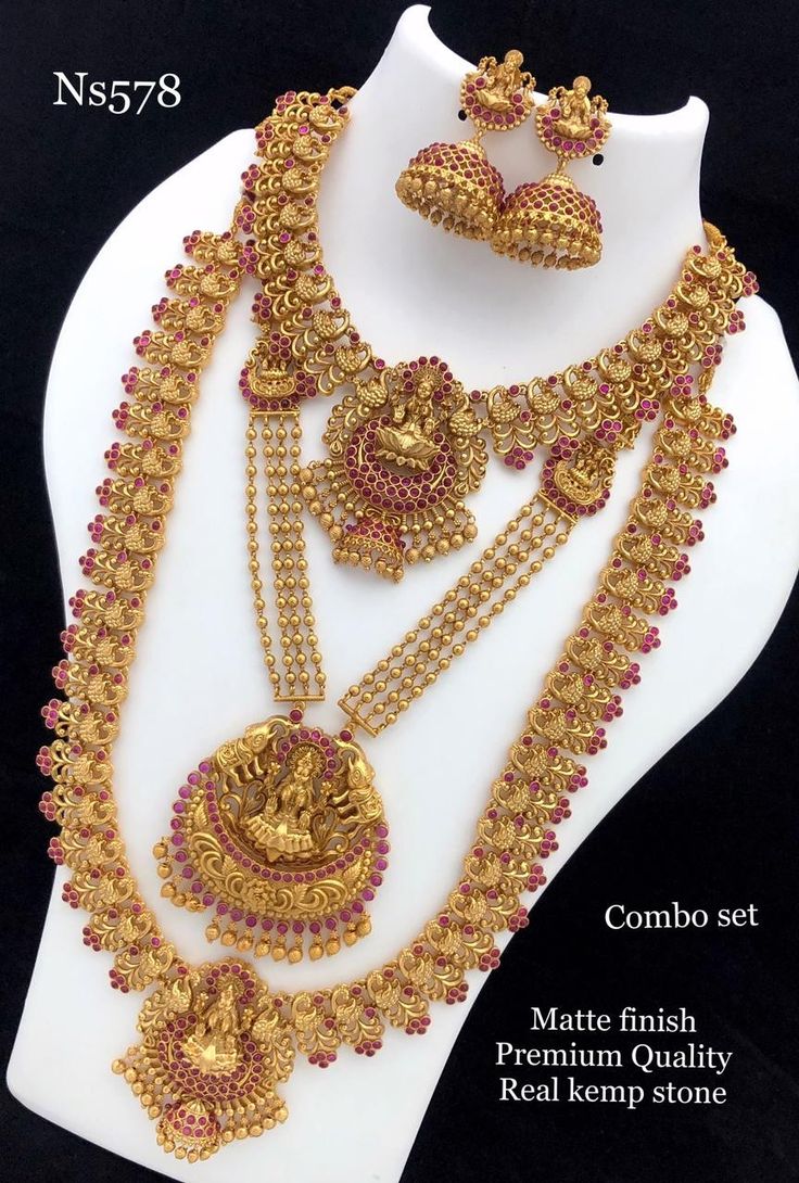 South Look Necklace Combo Real Kemp Stone