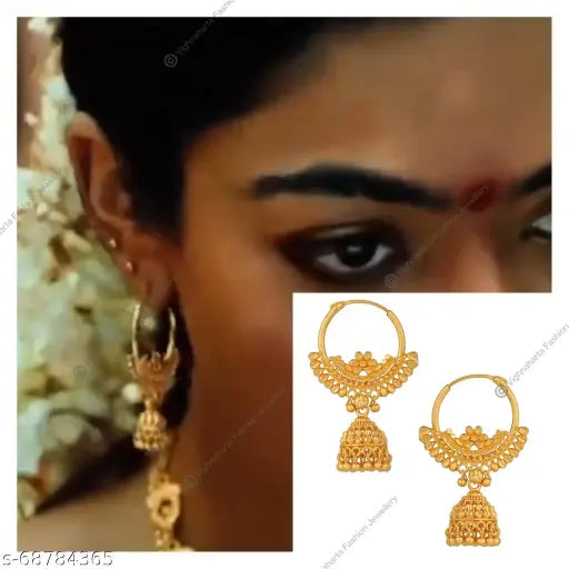 Tollywood Movie ChicNShine 1 Gram Gold Plated alloy Srivalli Jhumki Earring,